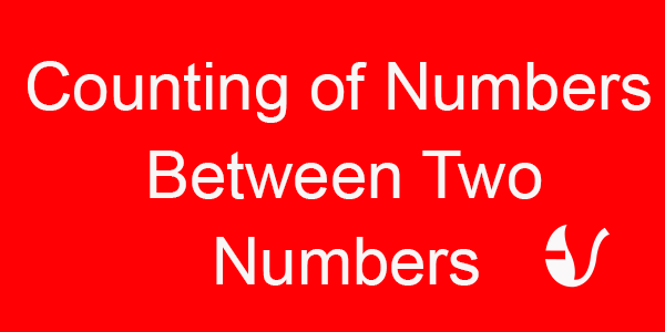 How to count number between two given numbers