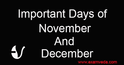 Important Days of November and December