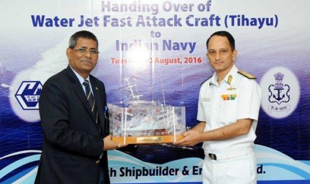 GRSE hands over fast attack craft Tihayu to Indian Navy