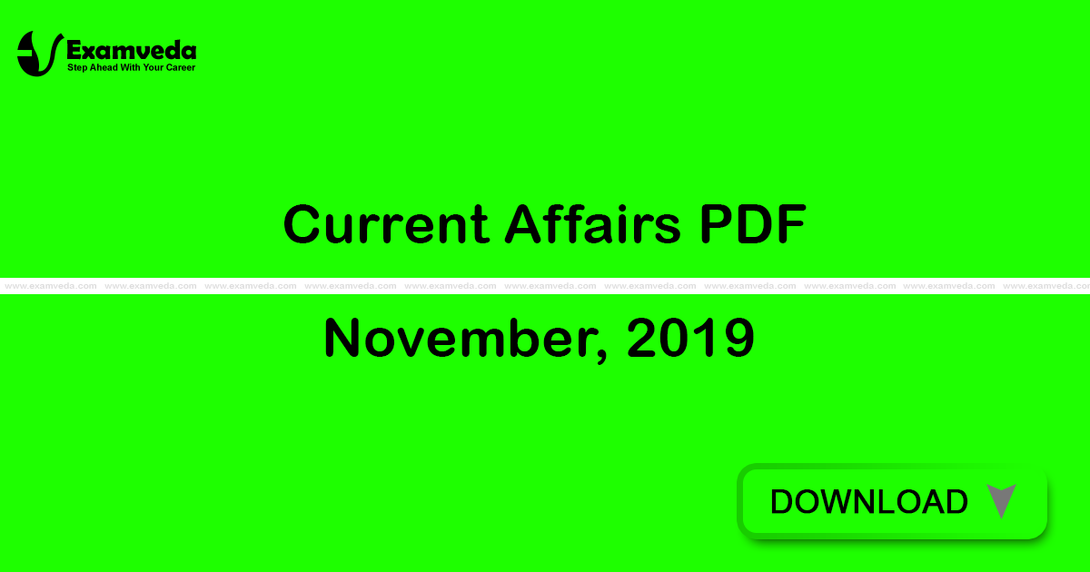 Current Affairs November, 2019 PDF | eBook