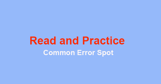 Common Error Detection Practice Set-1