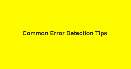 Common Error Detection Practice Set-3