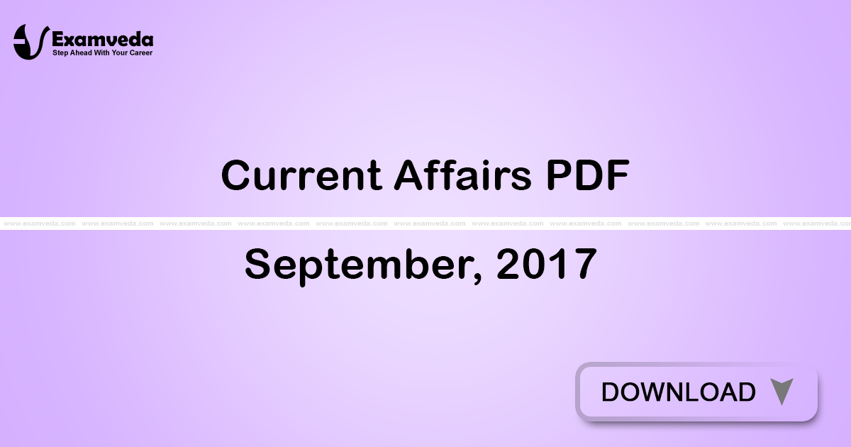 Current Affairs September, 2017 PDF | eBook