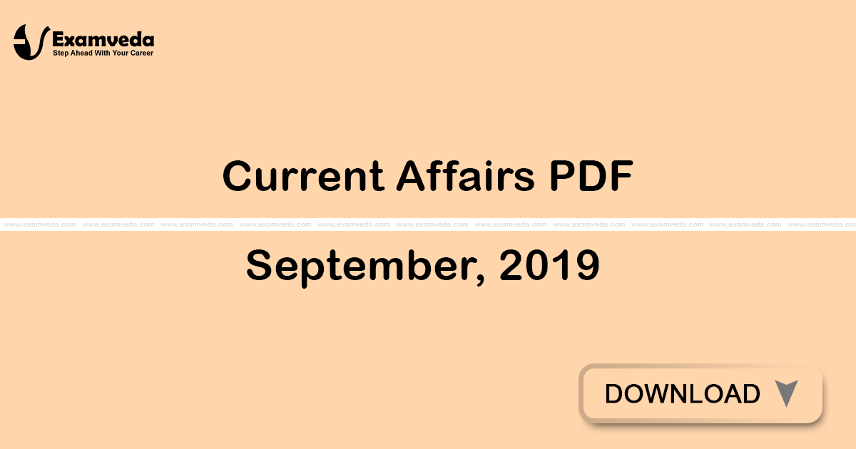 Current Affairs September, 2019 PDF | eBook