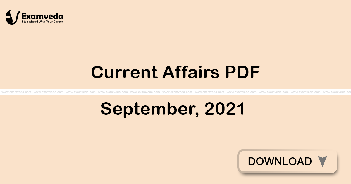 Current Affairs September, 2021 PDF | eBook