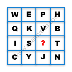Missing Character Finding mcq question image Missing Character Finding mcq question image