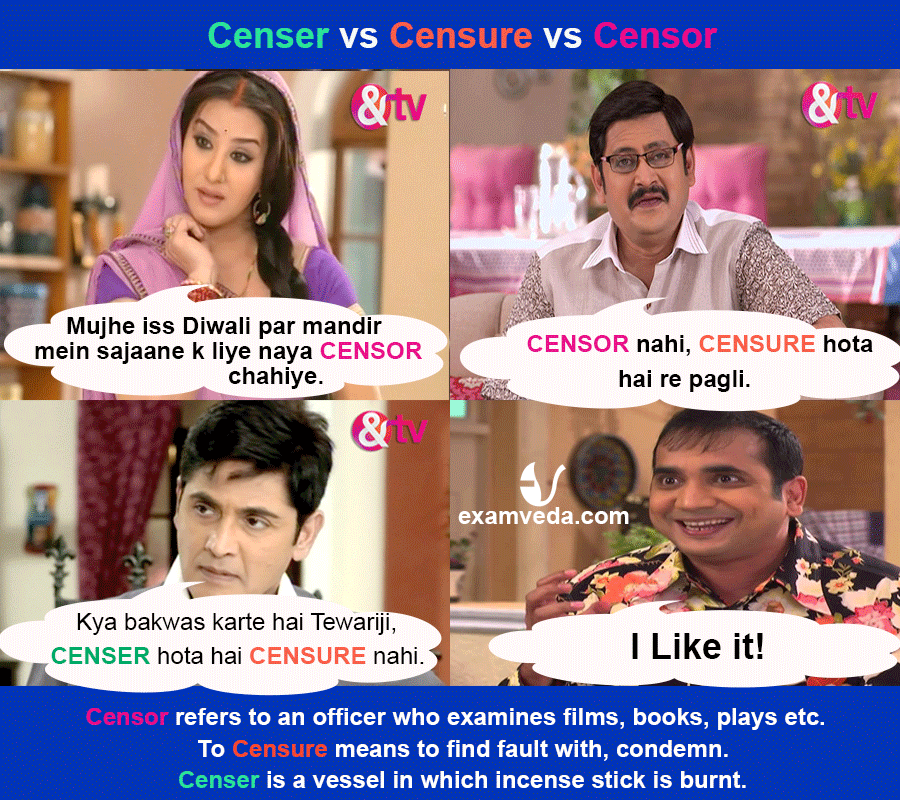 Censor vs Censer vs Censure in Bhabhi Ji ghar pe hain style