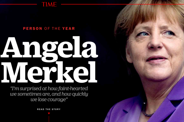 German Chancellor Angela Merkel named 2015 Time’s Person of the Year