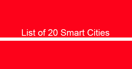 List of first 20 smart cities under Smart Cities Mission