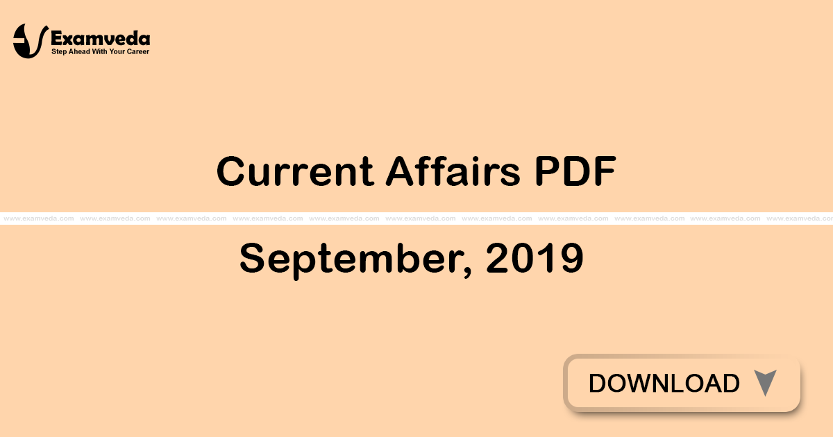 Current Affairs September, 2019 PDF | eBook Current Affairs September, 2019 PDF | eBook