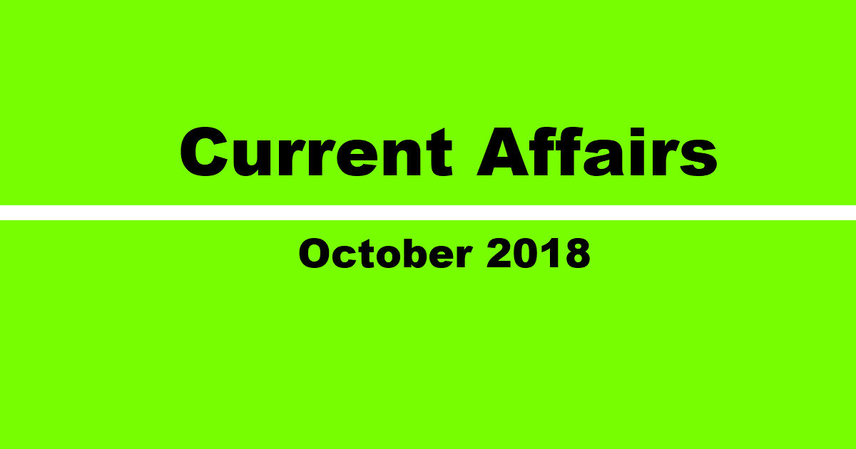 Current Affair October 2018 Current Affair October 2018