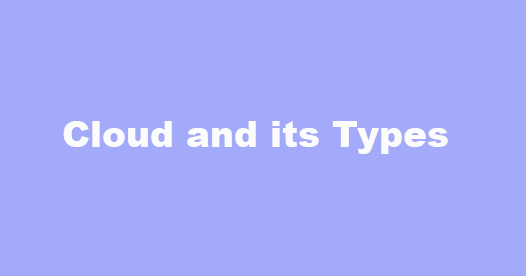 Clouds and its types Clouds and its types